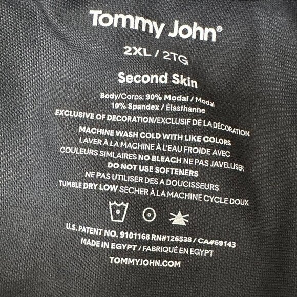 NWT Tommy John Mens Second Skin Sleep Pocket Tee in Black Size XXL Modal Spandex - Picture 4 of 9